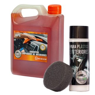 COMBO 4:  APC SHAMPOO LIMPIADOR DE INTERIOES EN LITRO + HIDRANTANTE INTERIORES 500ML - Galón
